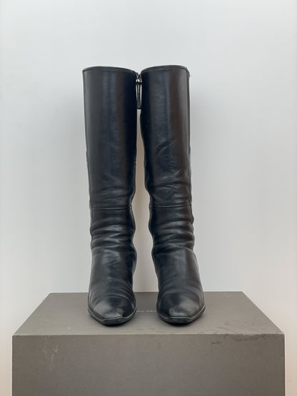 Prada 2000s Knee-High Sports Kitten Heel Boots