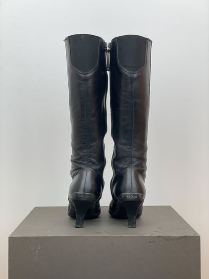 Prada 2000s Knee-High Sports Kitten Heel Boots