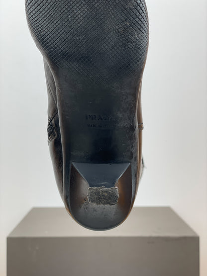 Prada 2000s Knee-High Sports Kitten Heel Boots