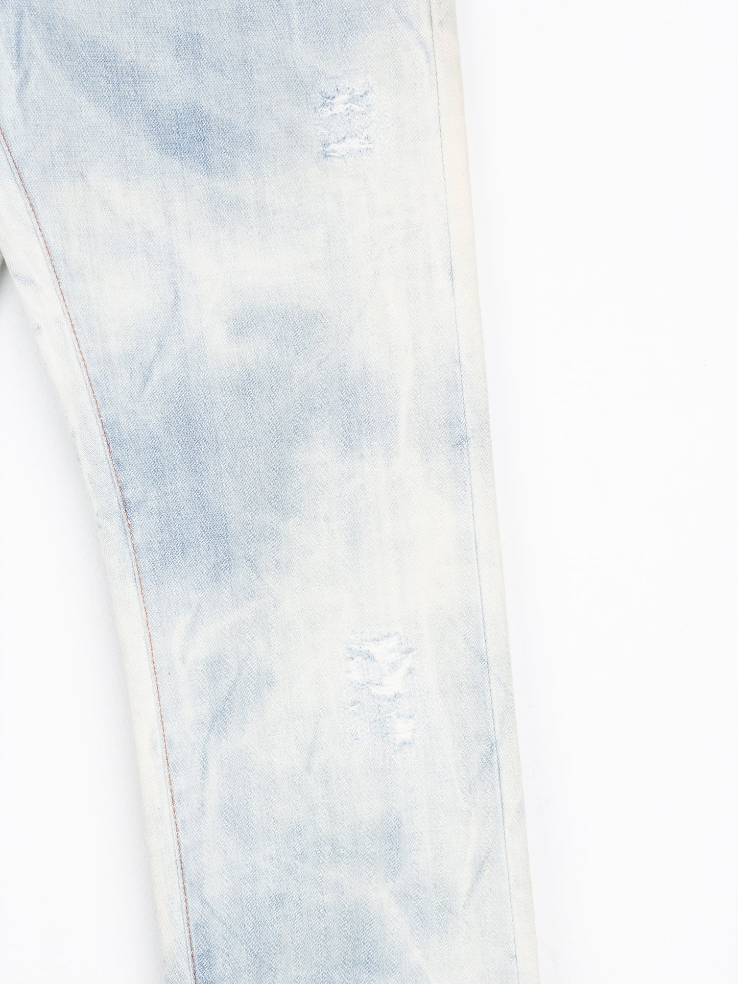 Dior Homme by Hedi Slimane SS07 Ice Blue Bleach Distressed Denim Jeans