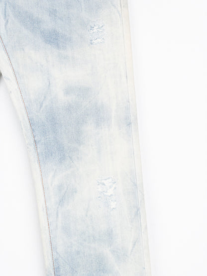 Dior Homme by Hedi Slimane SS07 Ice Blue Bleach Distressed Denim Jeans