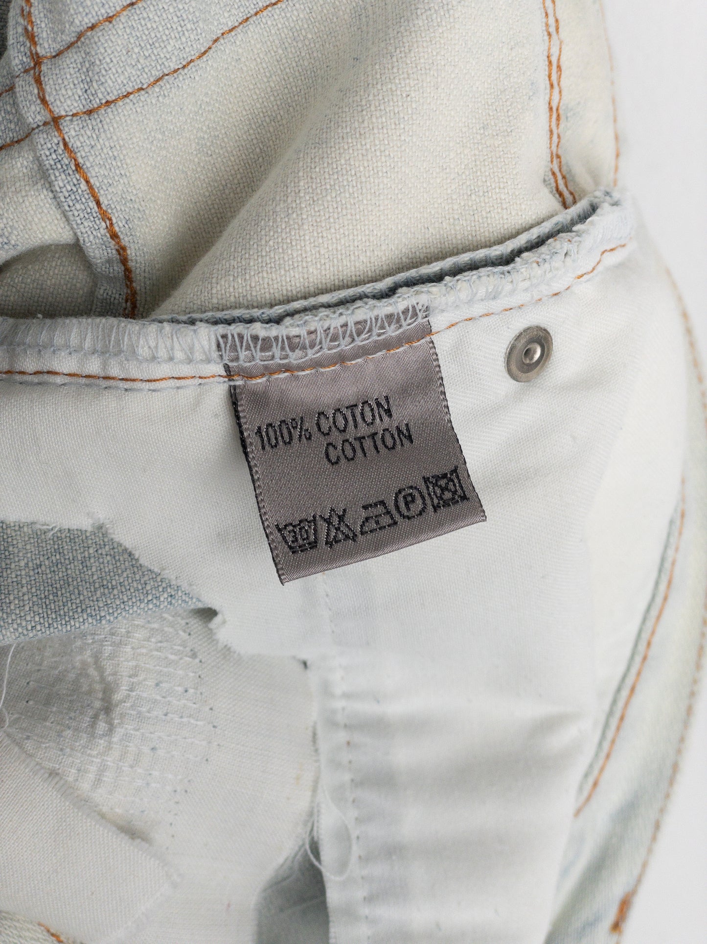 Dior Homme by Hedi Slimane SS07 Ice Blue Bleach Distressed Denim Jeans