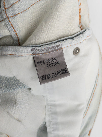 Dior Homme by Hedi Slimane SS07 Ice Blue Bleach Distressed Denim Jeans