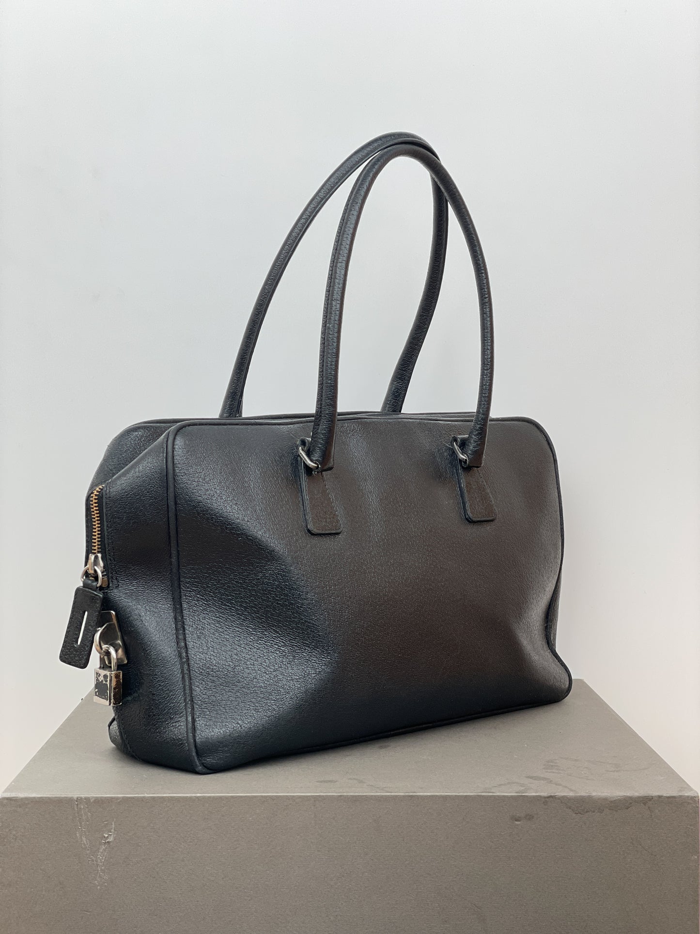 Prada 2000s Bauletto Box Leather Handbag
