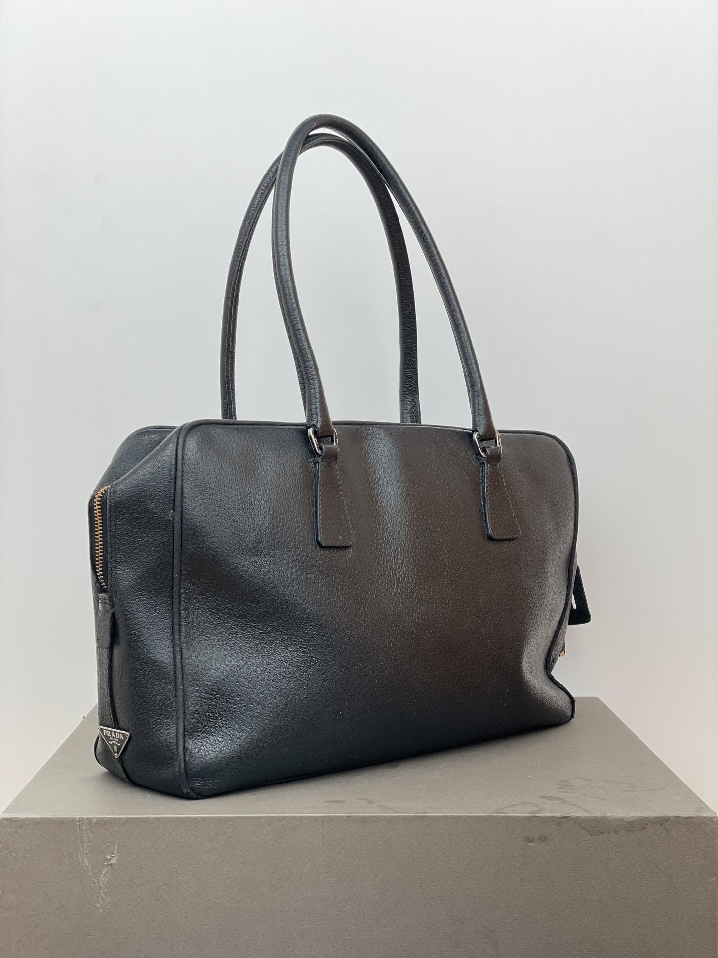 Prada 2000s Bauletto Box Leather Handbag