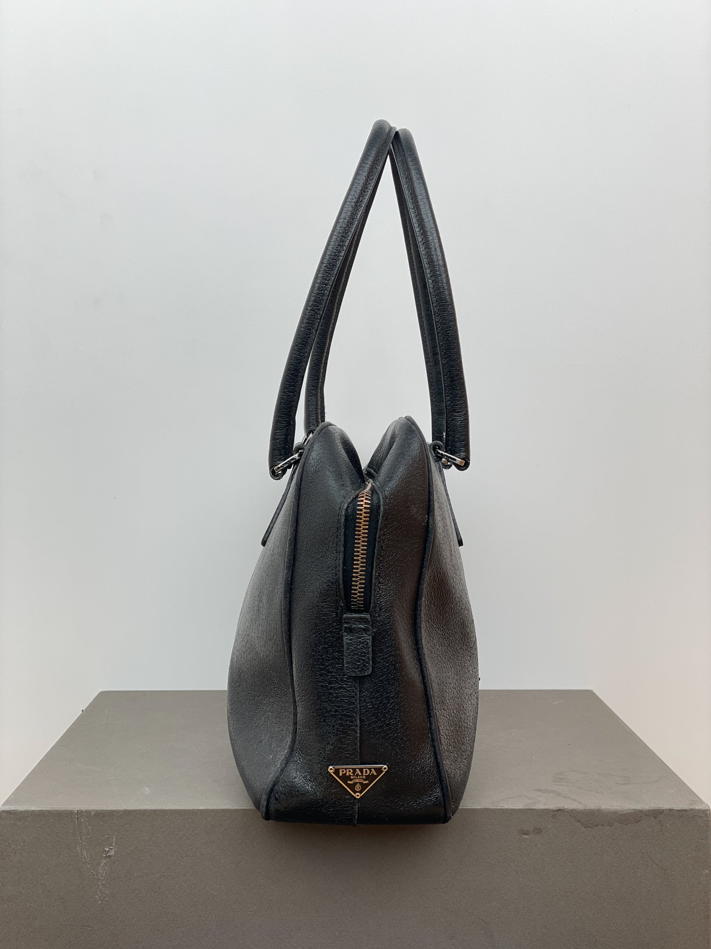 Prada 2000s Bauletto Box Leather Handbag
