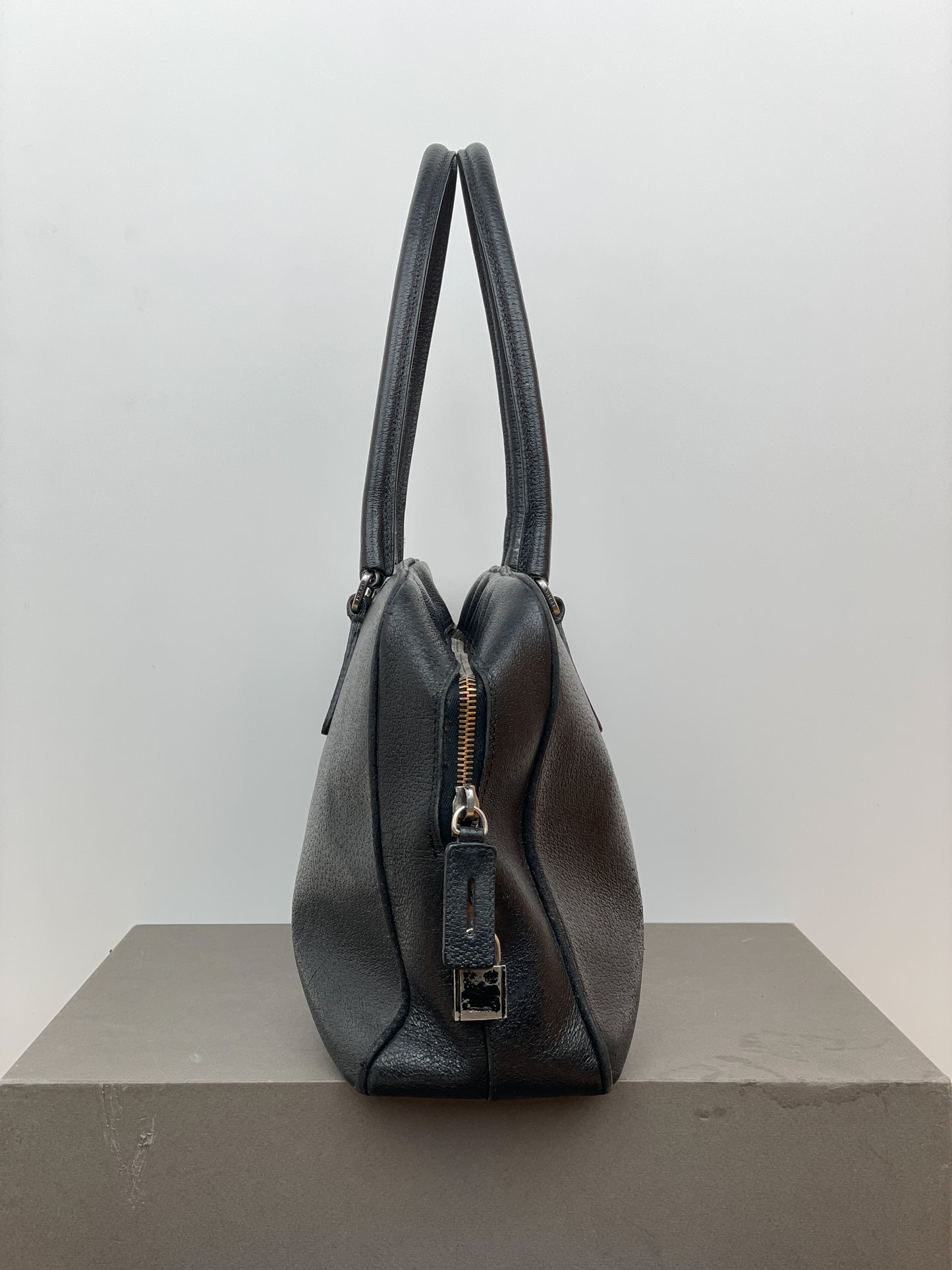 Prada 2000s Bauletto Box Leather Handbag