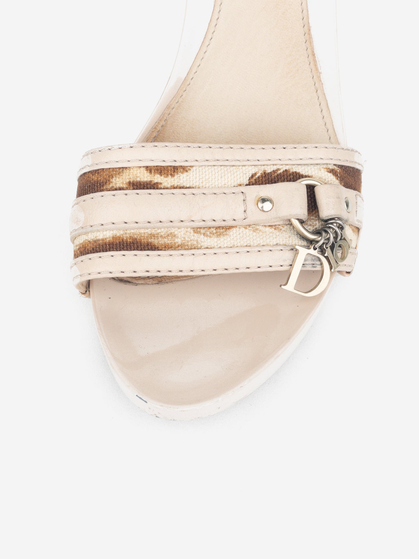 Dior by Galliano SS05 Leopard Logo Charm Mule Heels