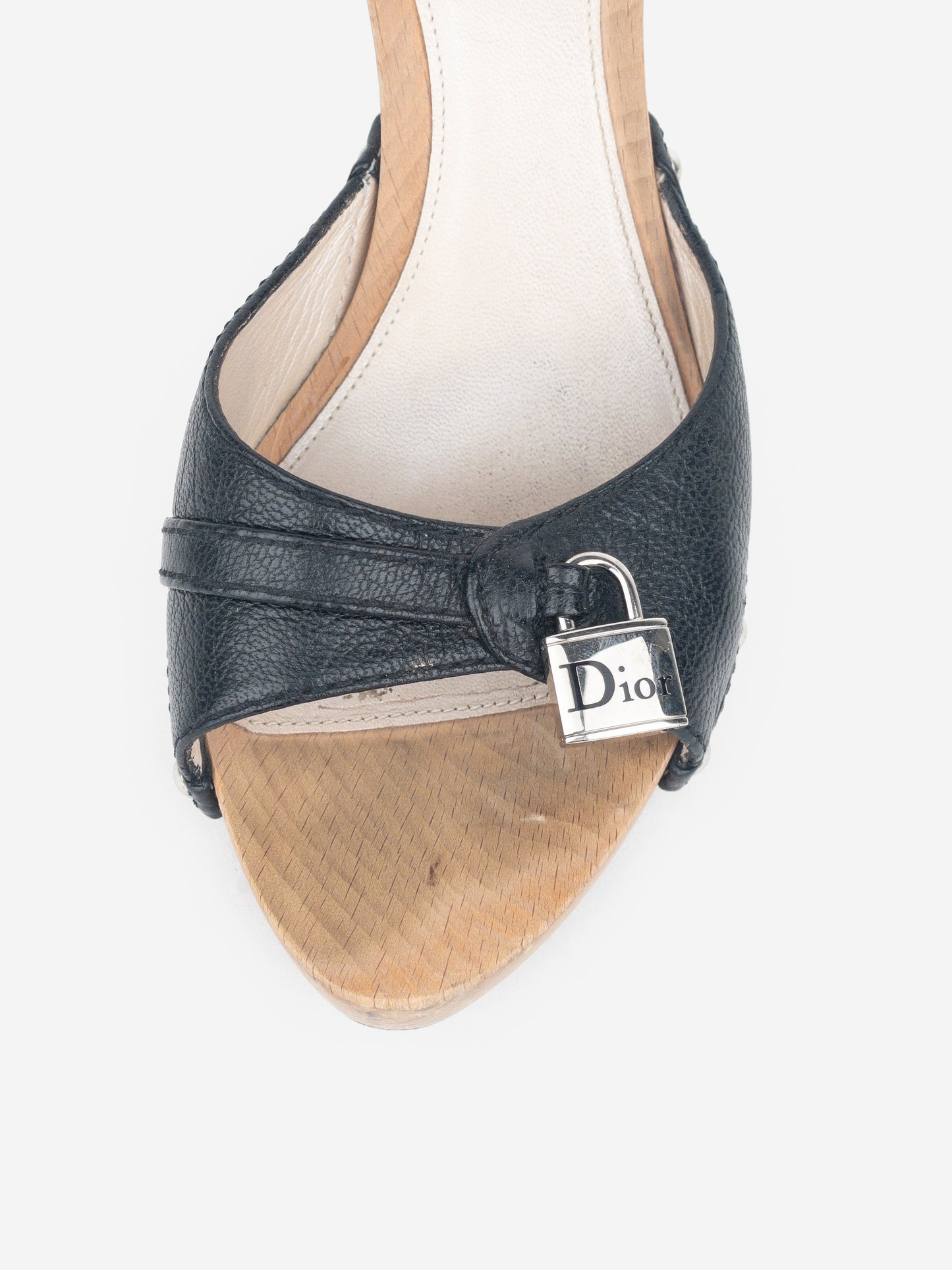 Dior by Galliano 2000s Padlock Charm Mule Heels