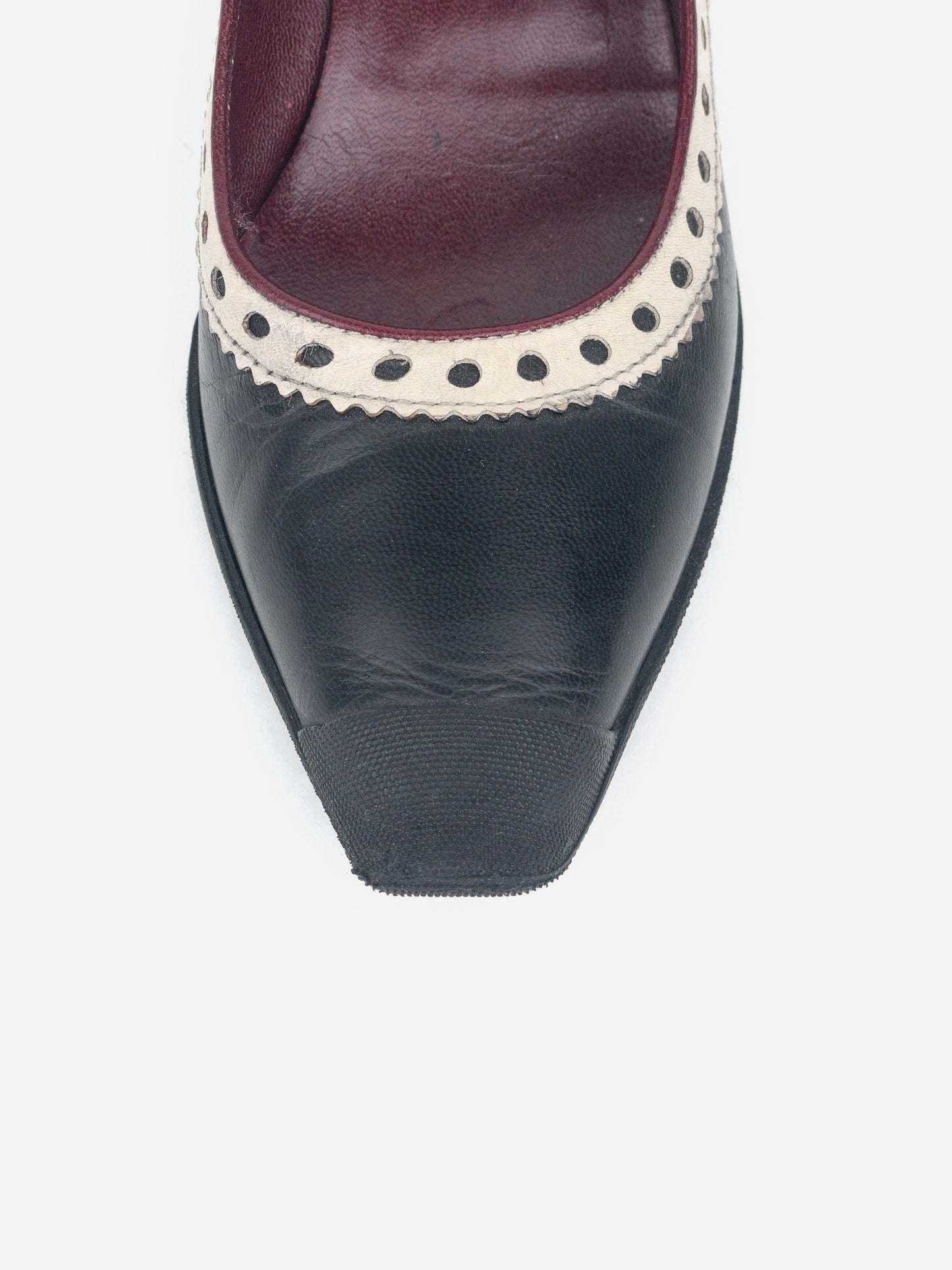 Miu Miu SS99 Brogueing Rubber Toe Cap Pump Kitten Heels