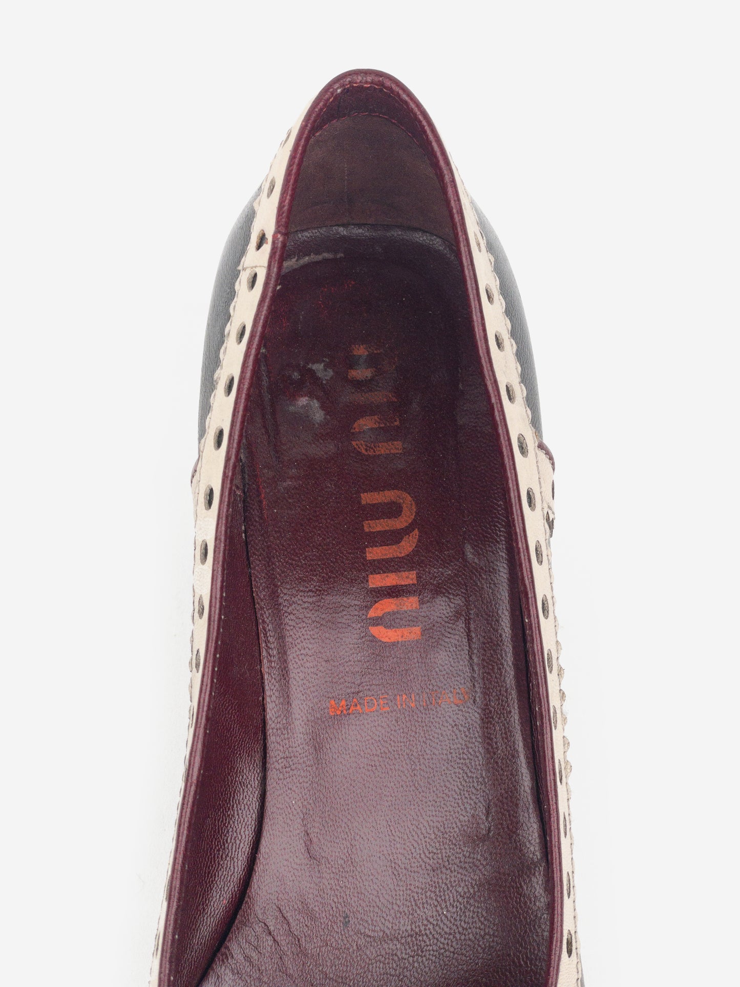 Miu Miu SS99 Brogueing Rubber Toe Cap Pump Kitten Heels