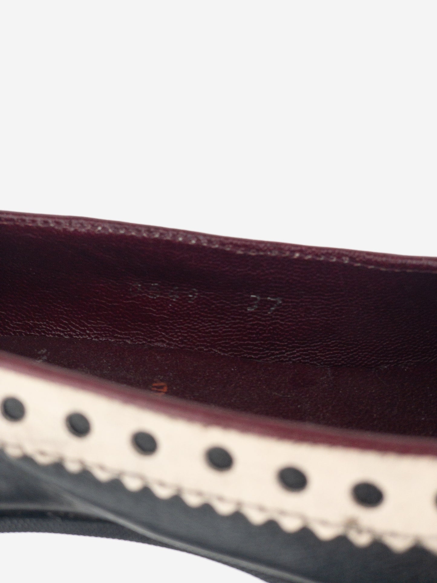 Miu Miu SS99 Brogueing Rubber Toe Cap Pump Kitten Heels
