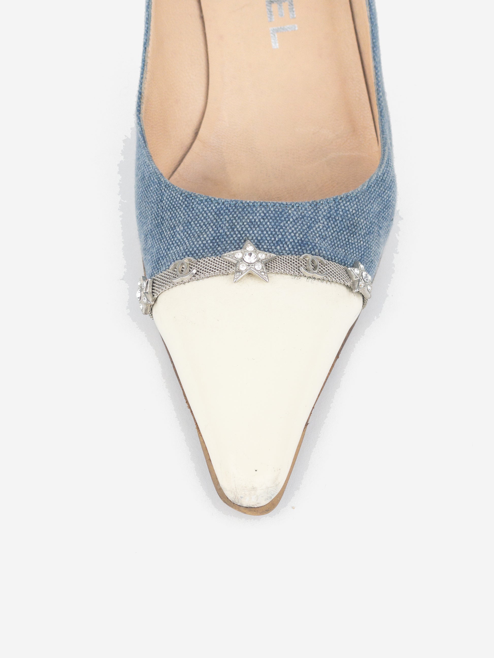 Chanel Cap Toe CC Star Charm Pump Kitten Heels