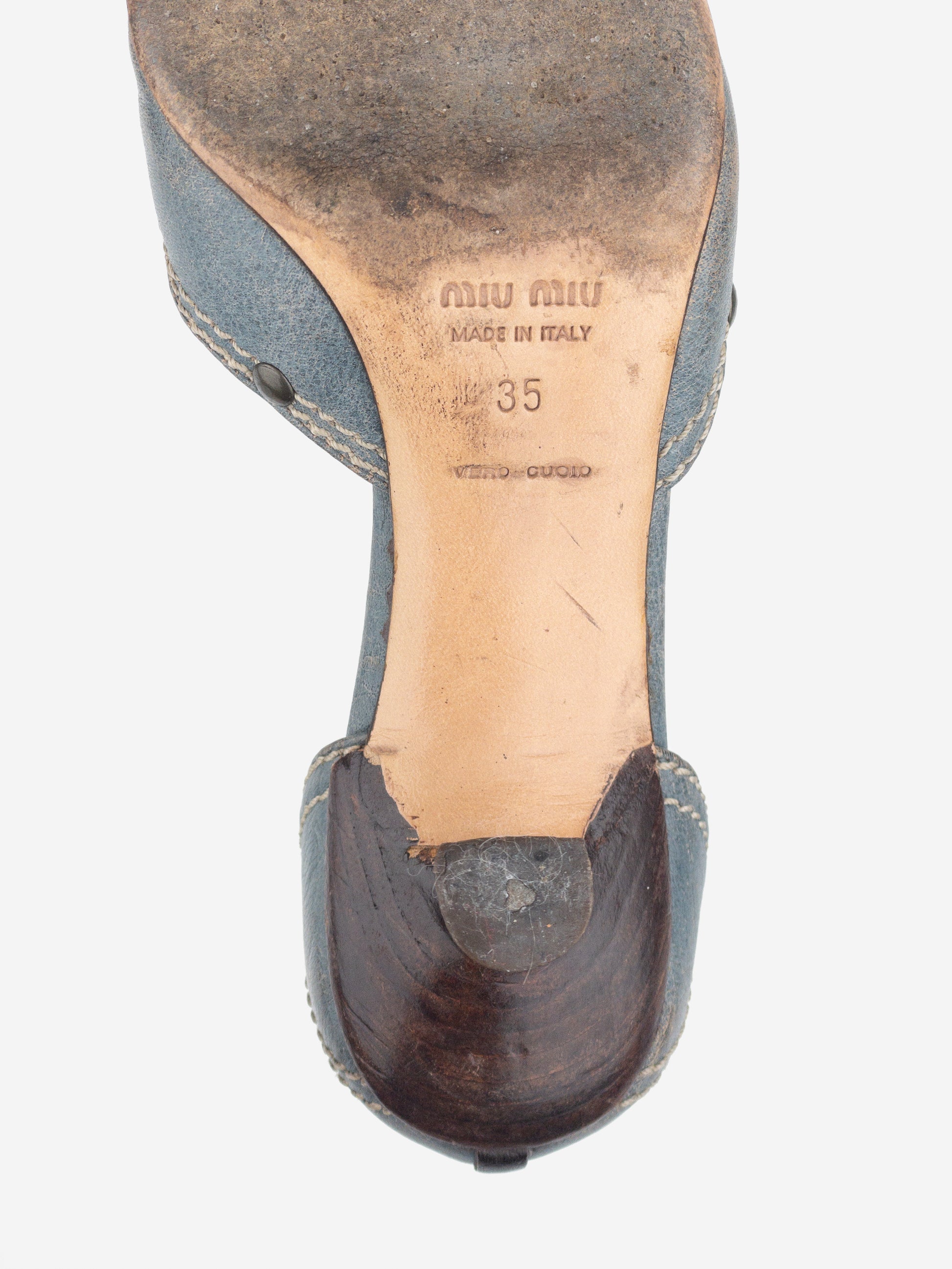 Miu Miu 2000s Button Pump Kitten Heels