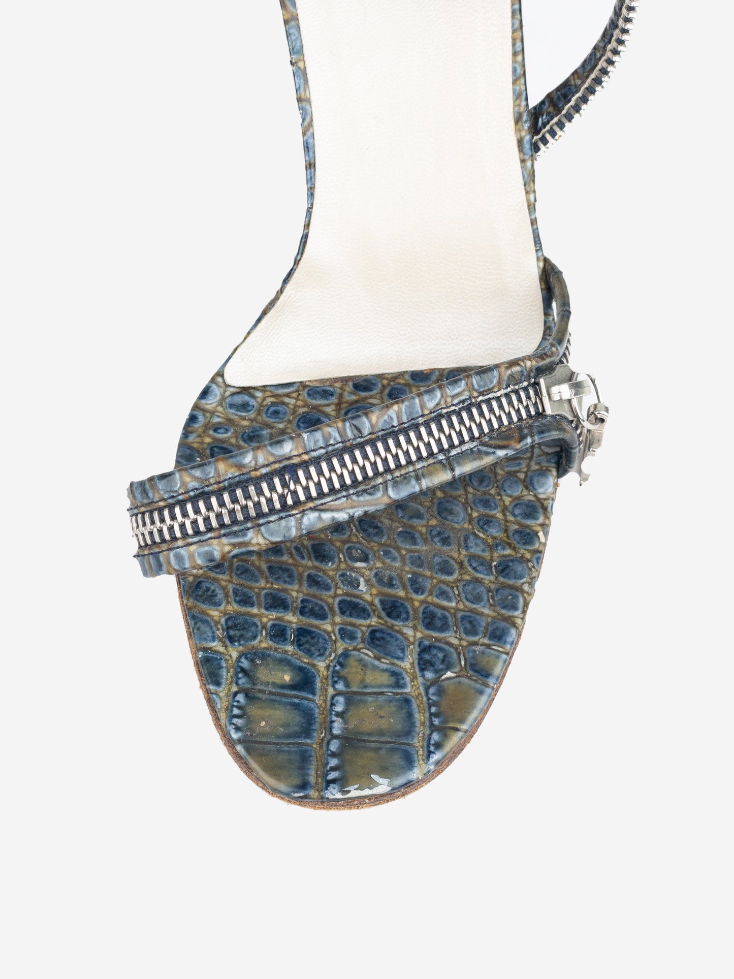 Dior by Galliano SS01 Crocodile Zipper Sandal Heels