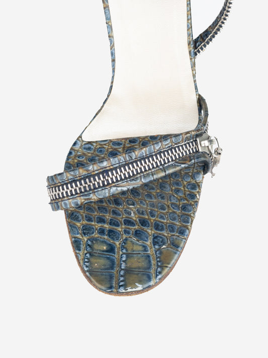 Dior by Galliano SS01 Crocodile Zipper Sandal Heels