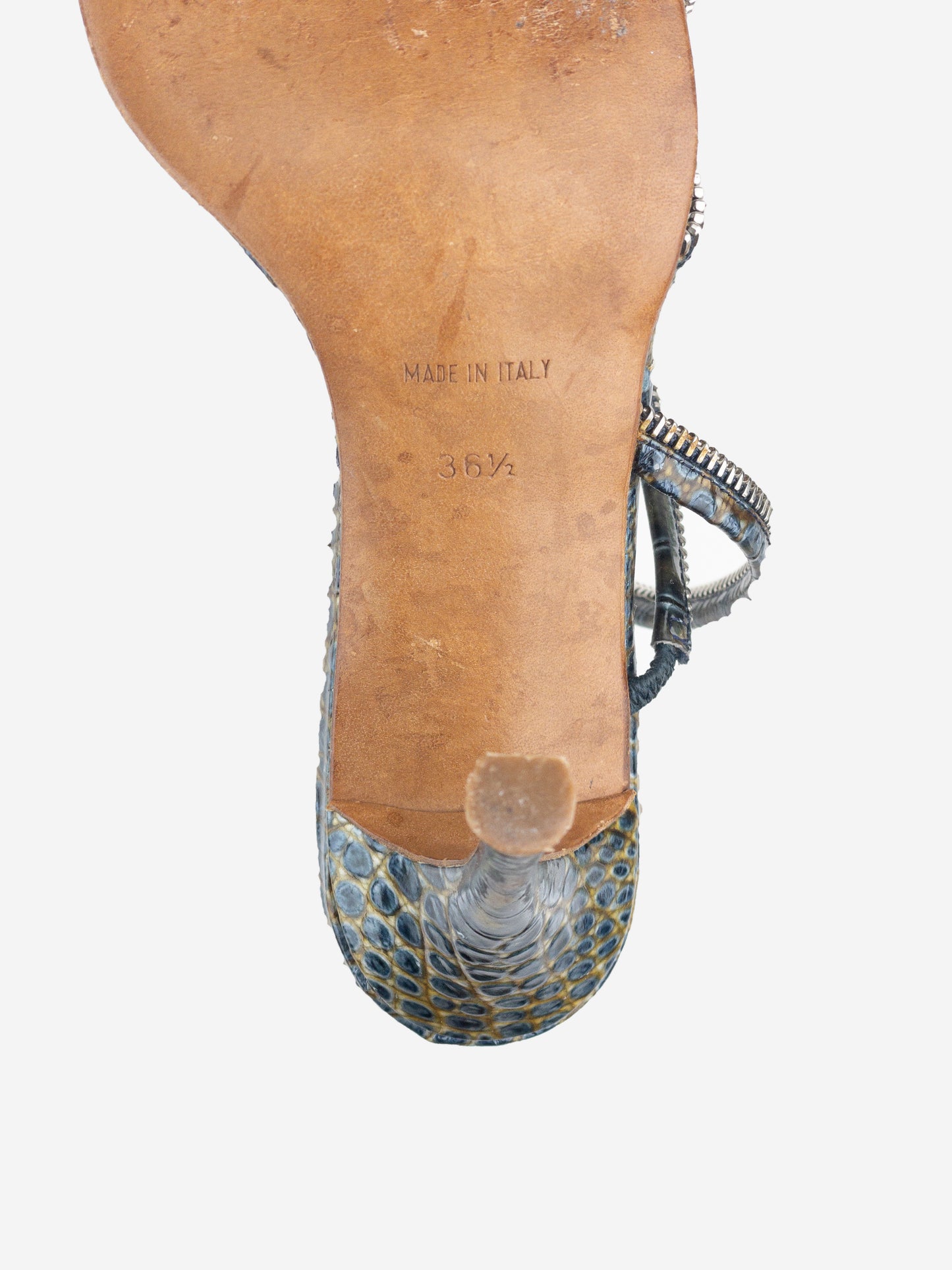 Dior by Galliano SS01 Crocodile Zipper Sandal Heels