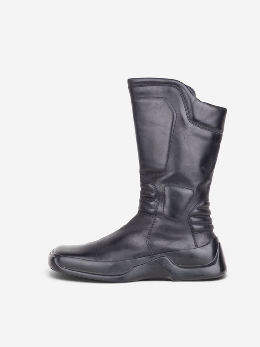 Prada AW99 Mid Calf Square Toe Astro Moto Biker Boots – side view