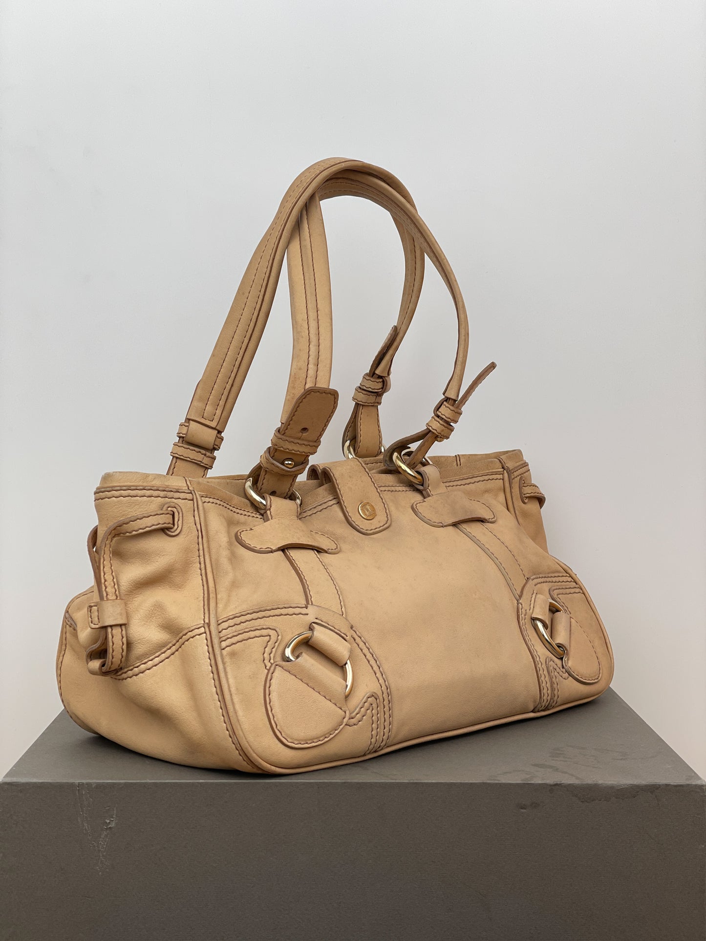 Celine Cargo-Strap Leather Handbag