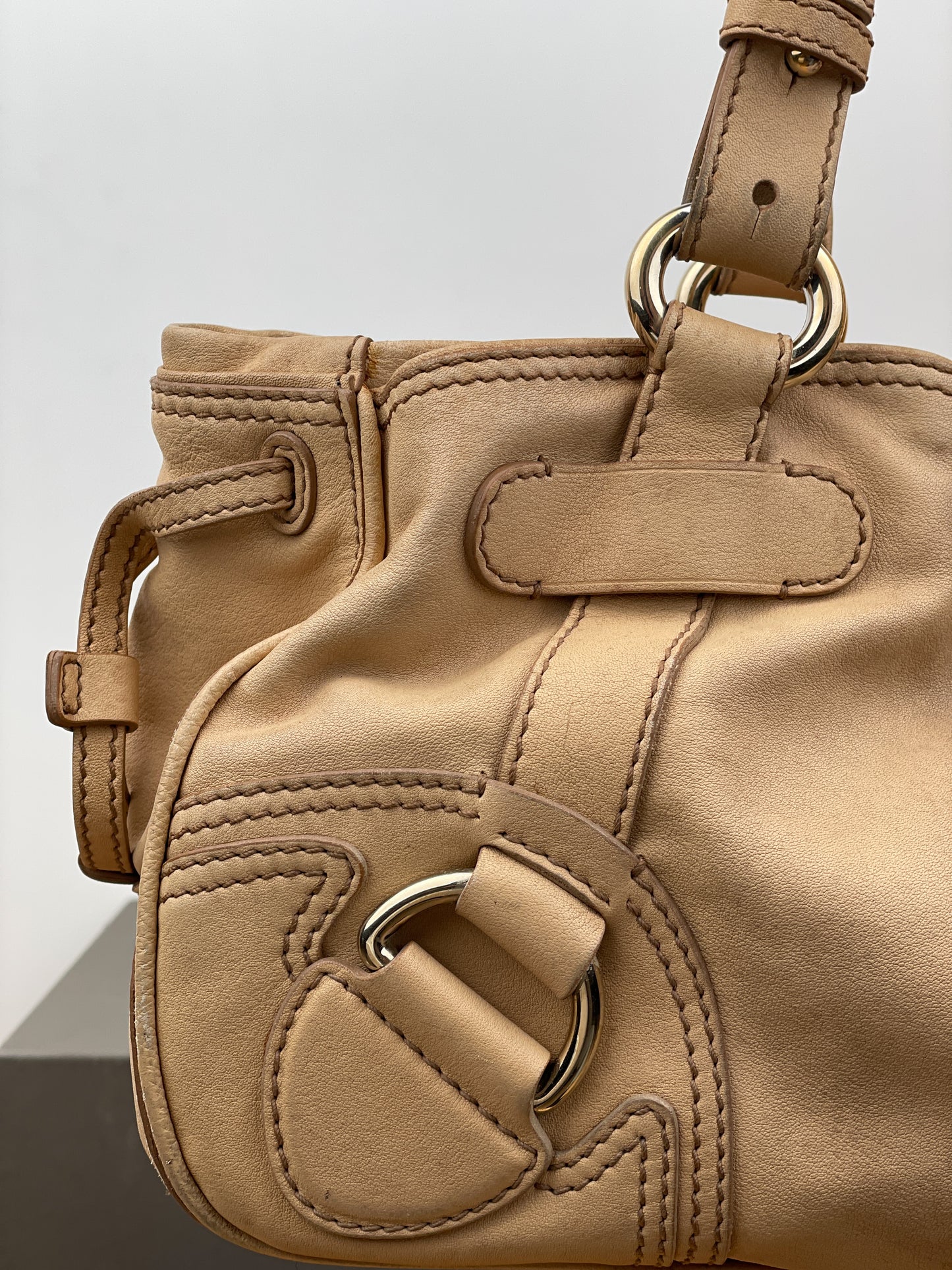 Celine Cargo-Strap Leather Handbag