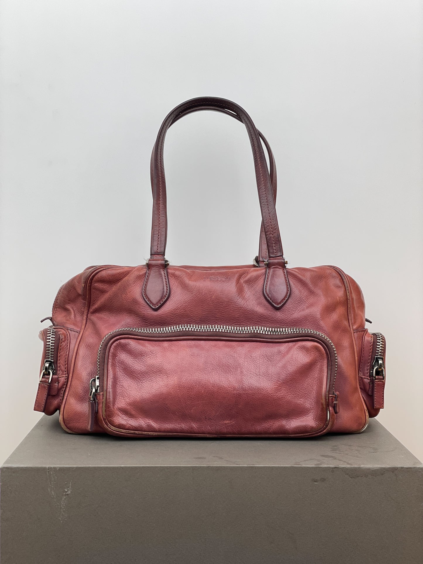 Prada 2000s Cargo-Pocket Bowling Shoulder Bag