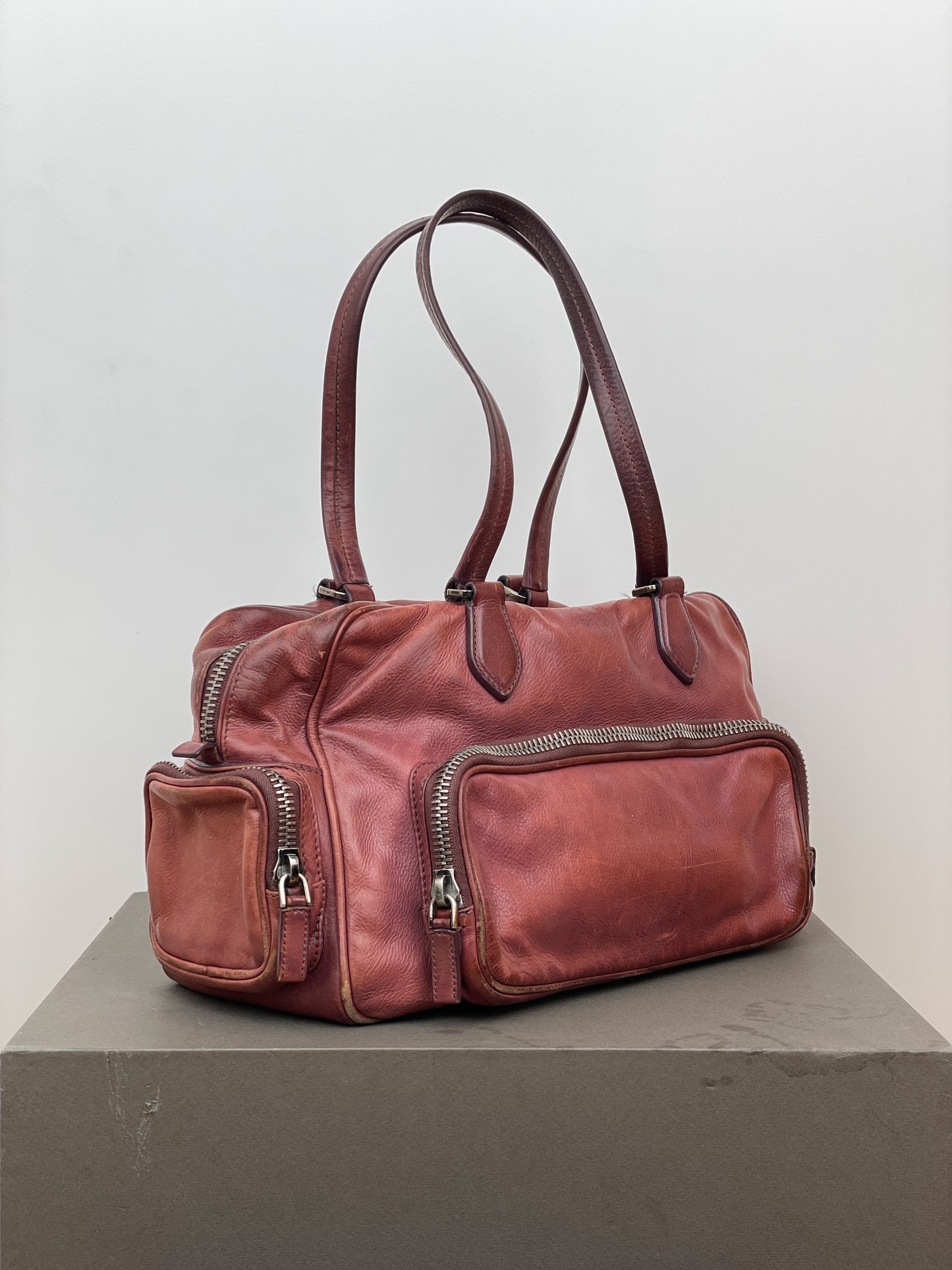 Prada 2000s Cargo-Pocket Bowling Shoulder Bag