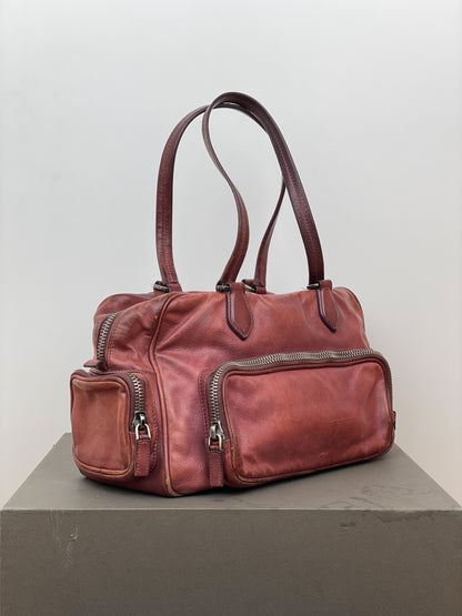 Prada 2000s Cargo-Pocket Bowling Shoulder Bag