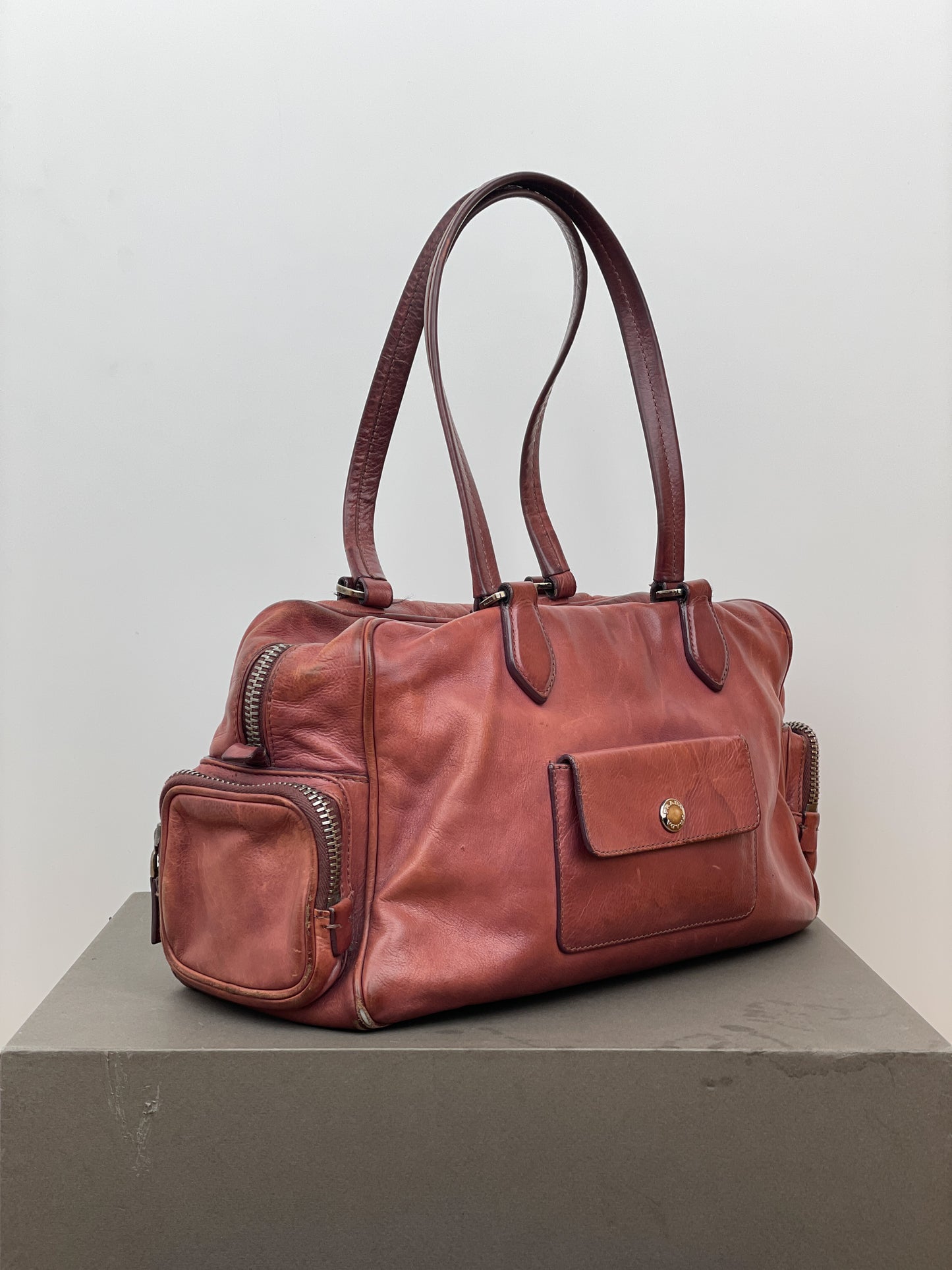 Prada 2000s Cargo-Pocket Bowling Shoulder Bag