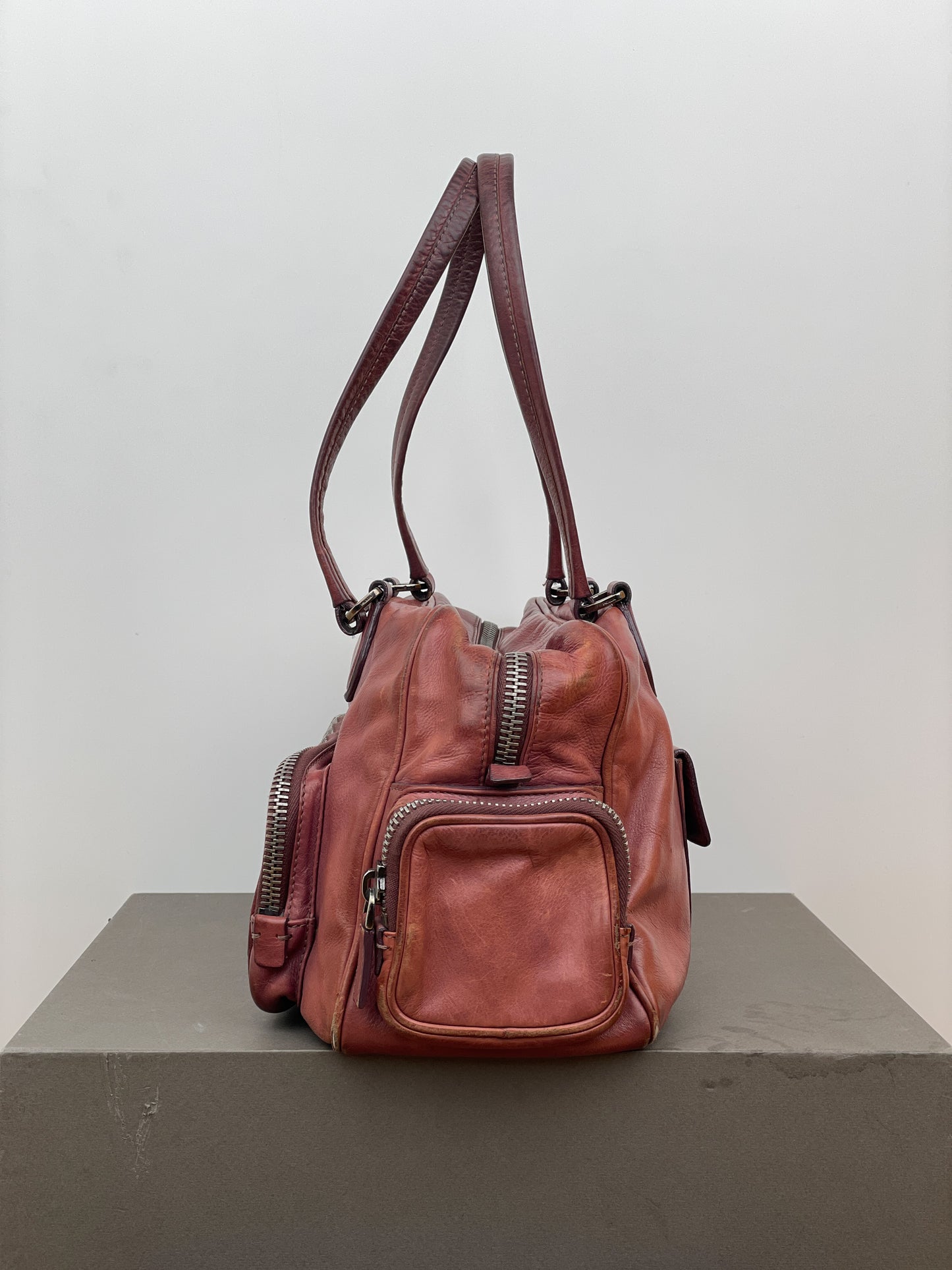 Prada 2000s Cargo-Pocket Bowling Shoulder Bag