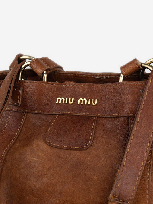 Miu Miu 2000s Large Vitello Shopper Tote Shoulder Bag – photo 4