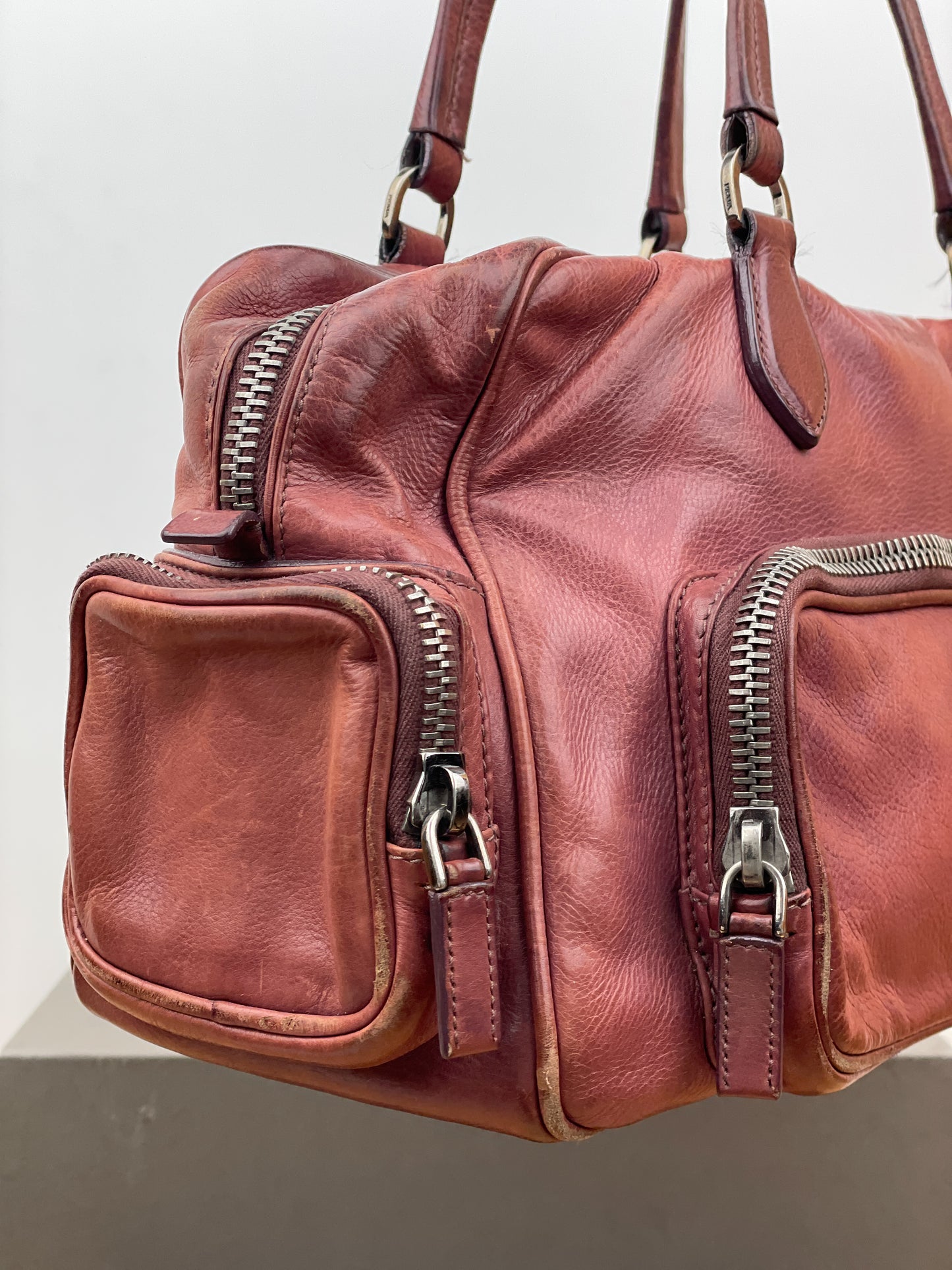 Prada 2000s Cargo-Pocket Bowling Shoulder Bag