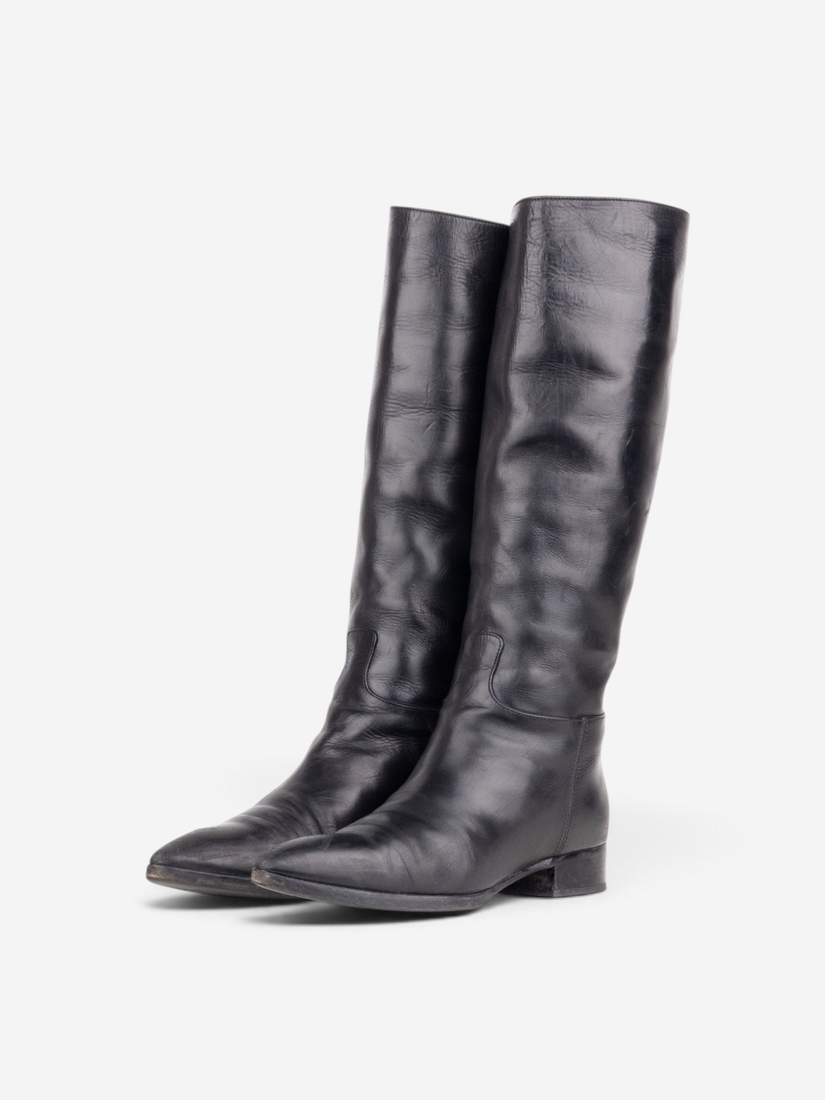 Prada 2000s Knee High Pointed Toe Riding Boots