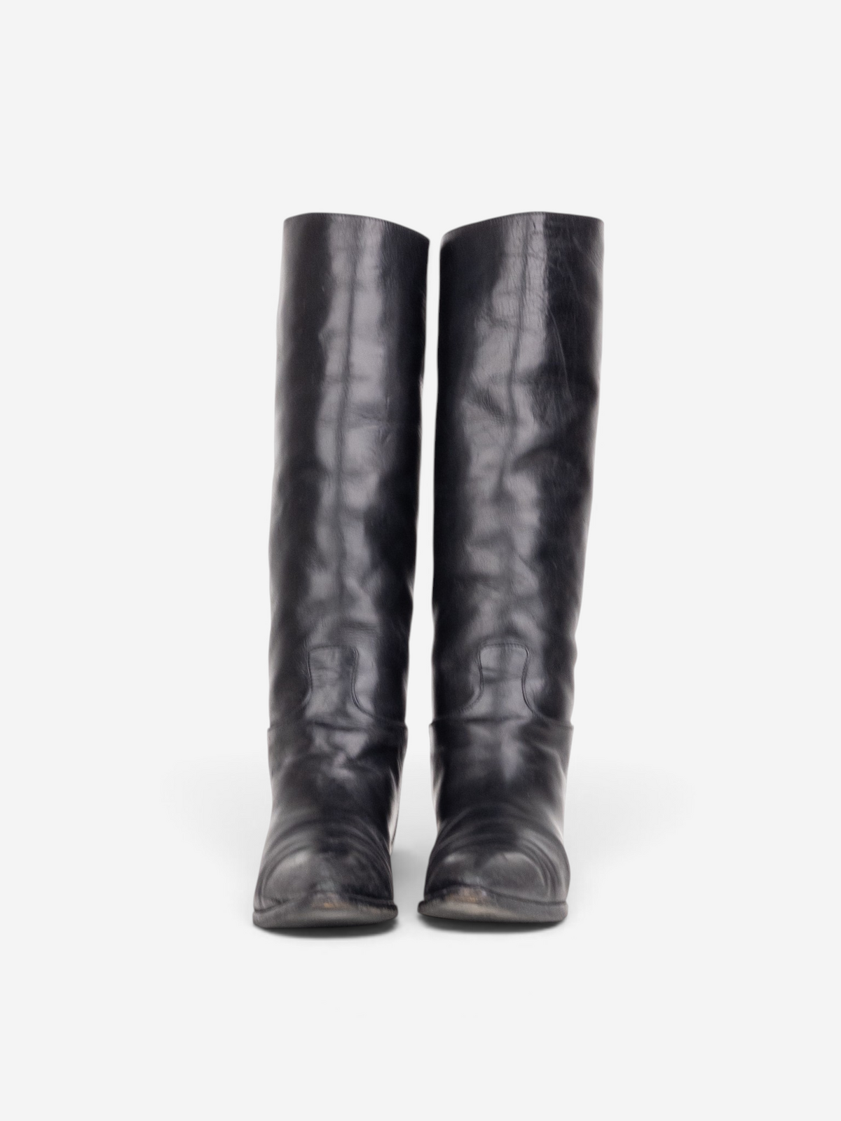 Prada 2000s Knee High Pointed Toe Riding Boots