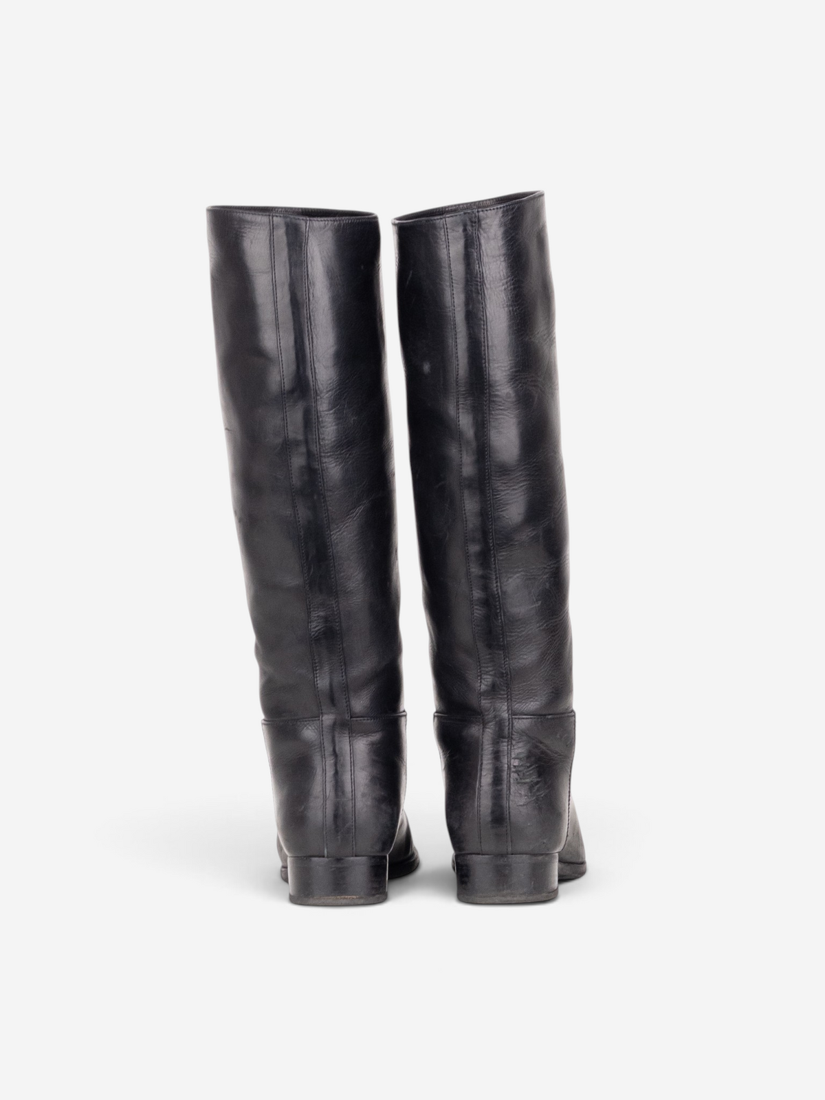 Prada 2000s Knee High Pointed Toe Riding Boots
