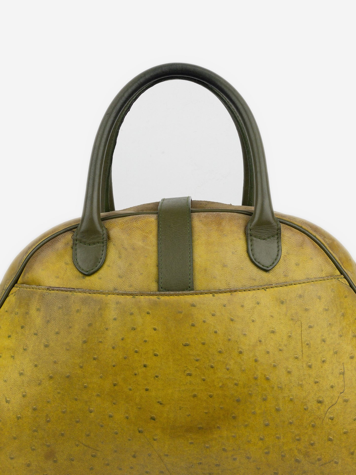 Dior by Galliano AW00 Limited Edition Ostrich Saddle Bowling Shoulder Bag