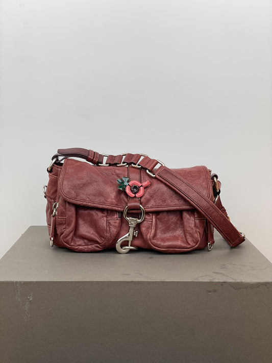 Miu Miu 2000s Metal Flower Cargo Shoulder Bag