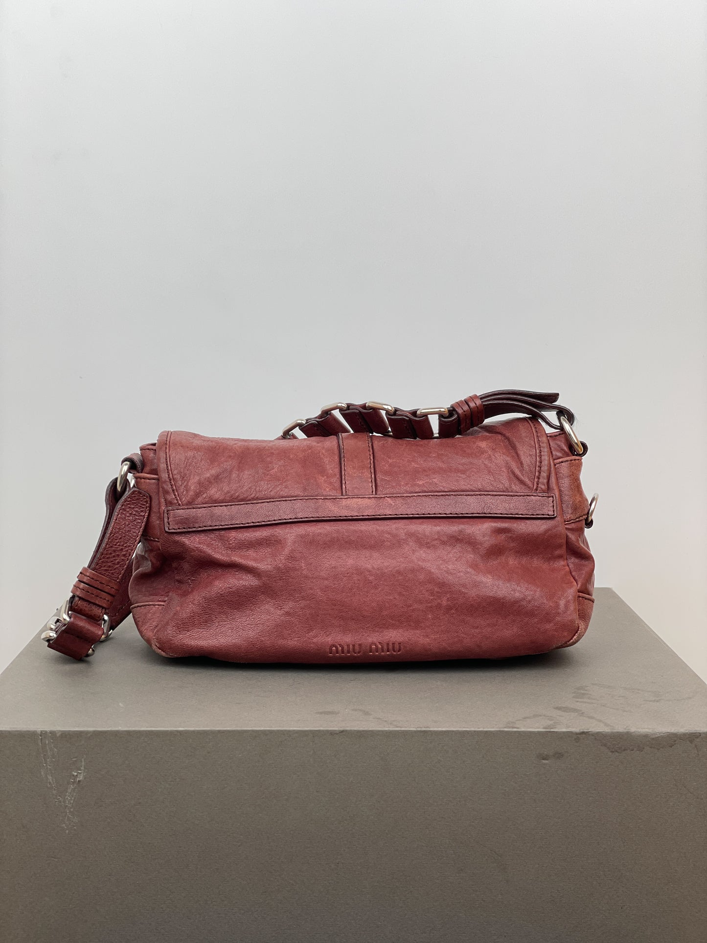 Miu Miu 2000s Metal Flower Cargo Shoulder Bag