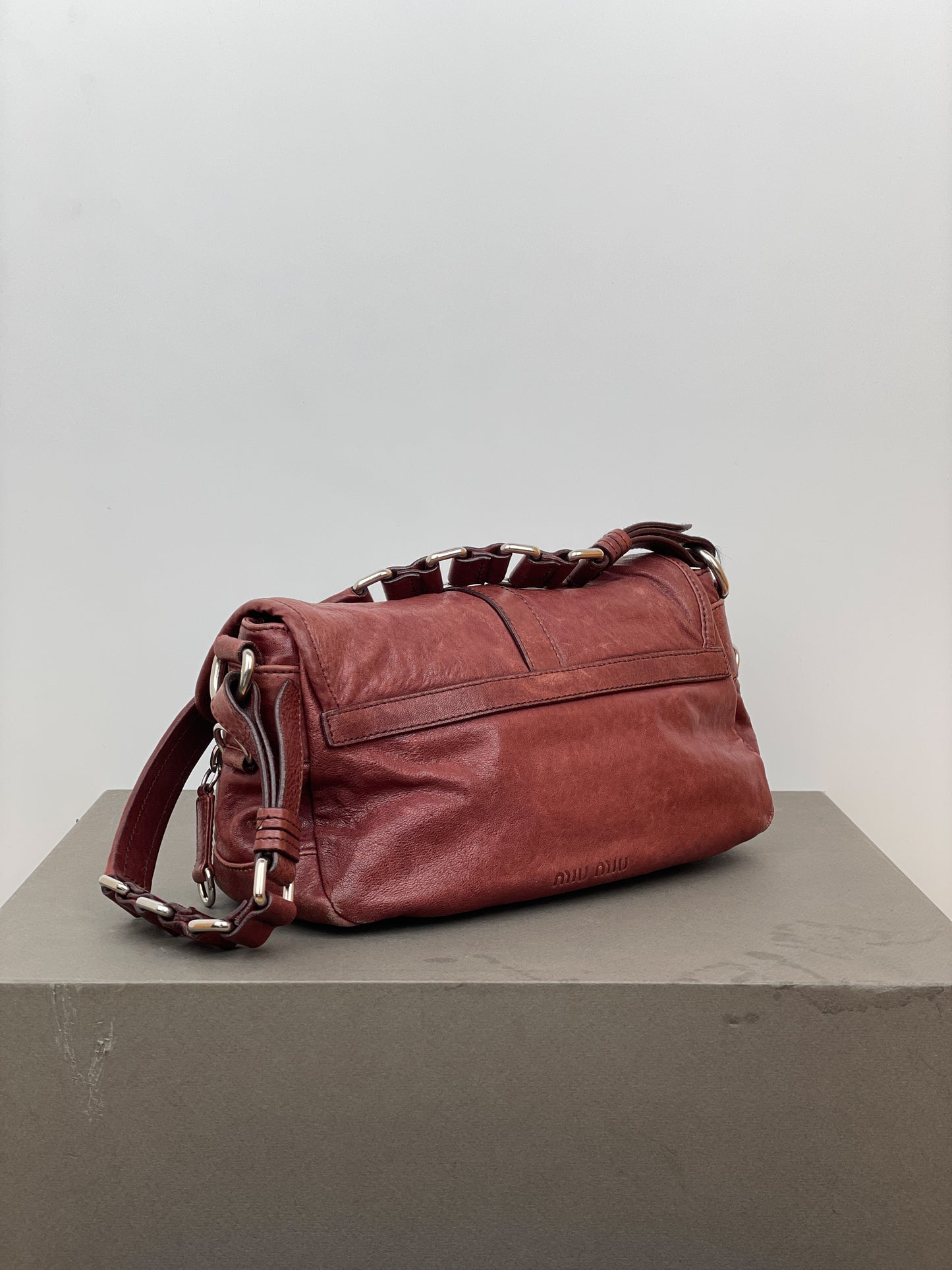 Miu Miu 2000s Metal Flower Cargo Shoulder Bag