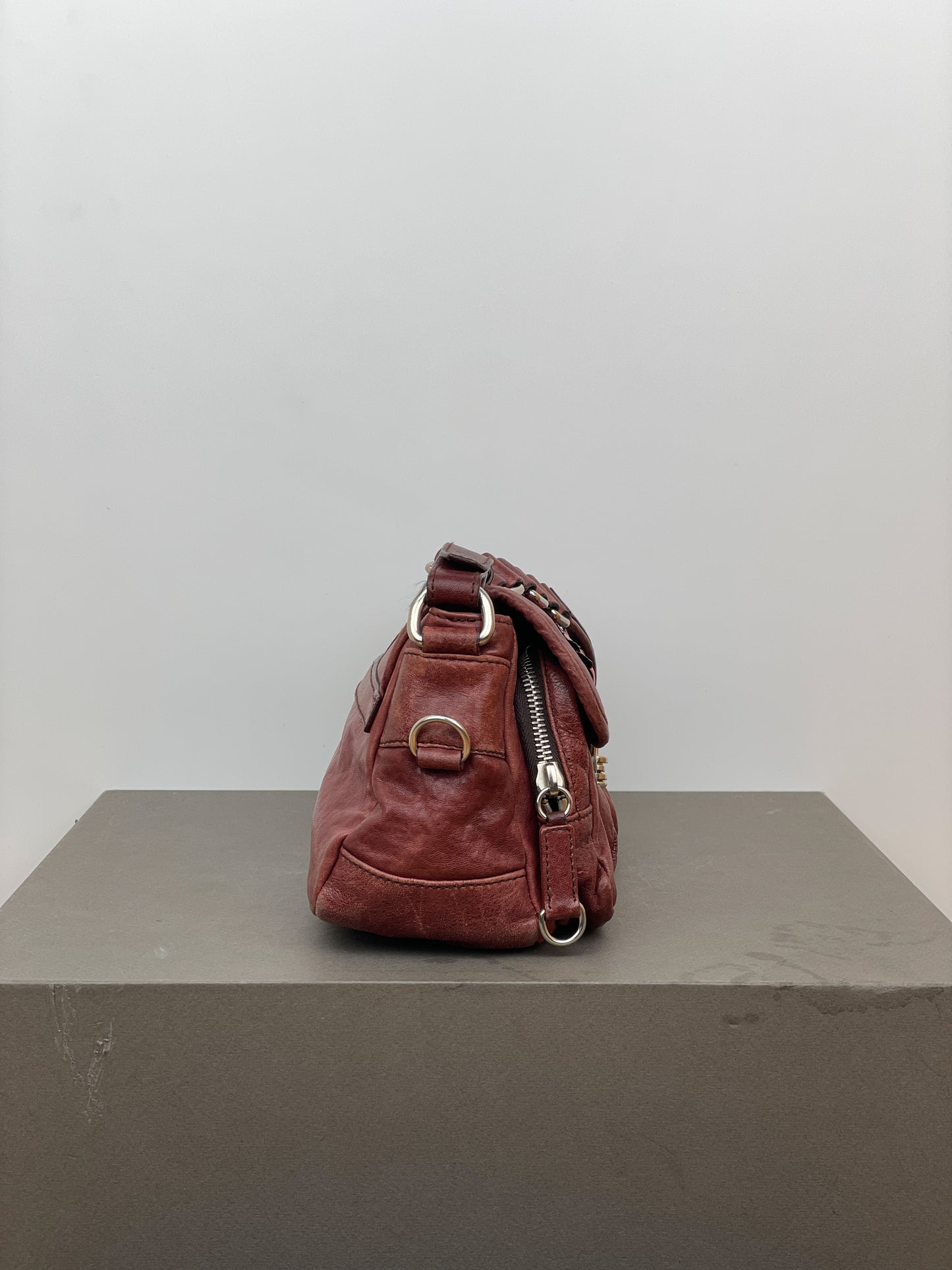 Miu Miu 2000s Metal Flower Cargo Shoulder Bag