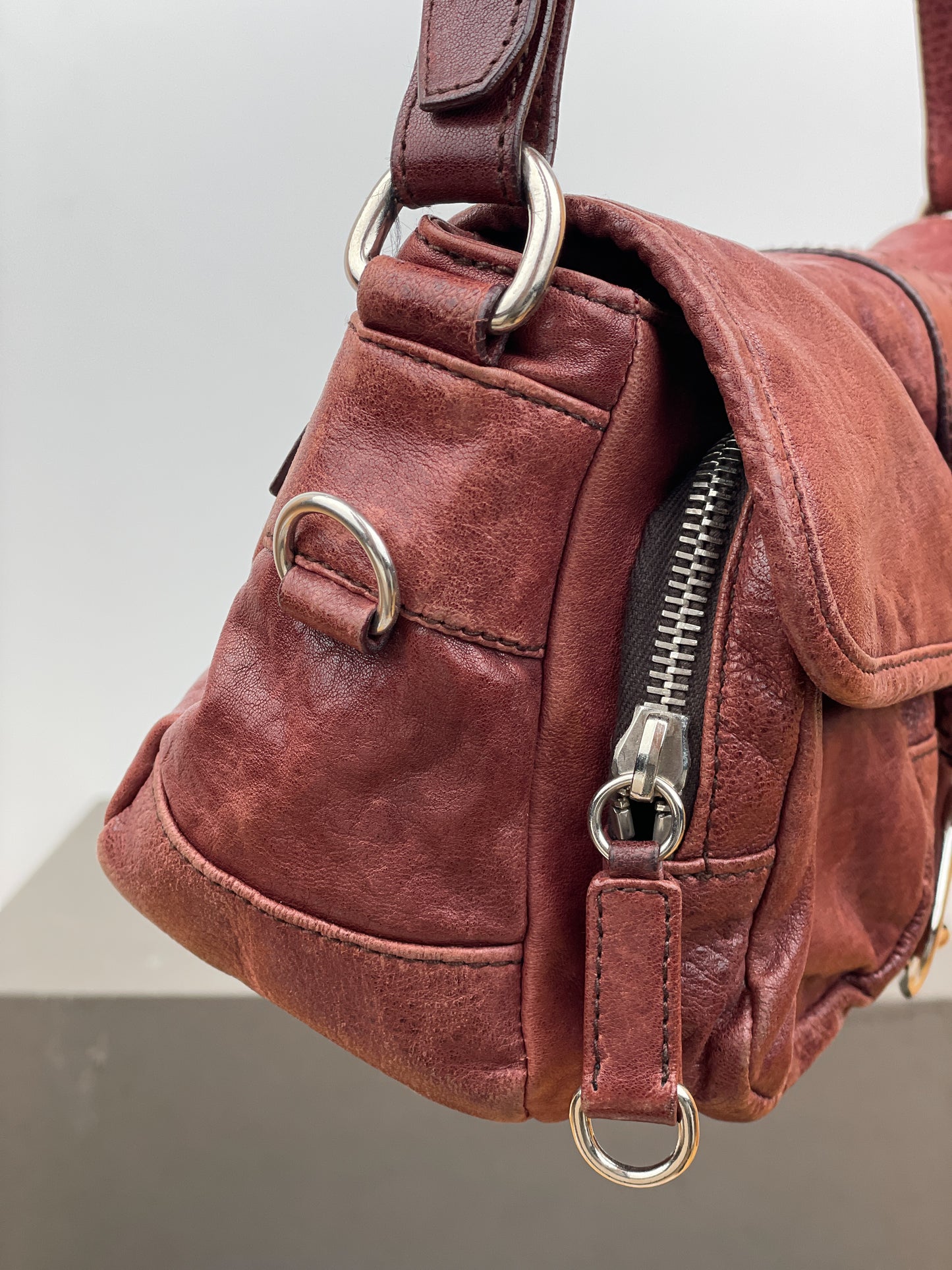 Miu Miu 2000s Metal Flower Cargo Shoulder Bag