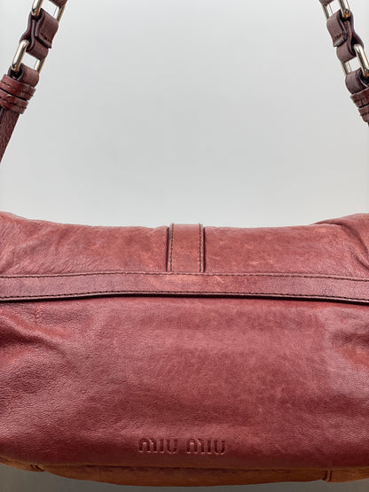 Miu Miu 2000s Metal Flower Cargo Shoulder Bag