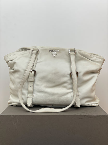 Prada 2000s Leather Shopper Tote Handbag