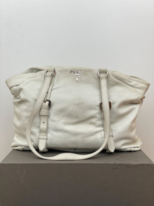 Prada 2000s Leather Shopper Tote Handbag