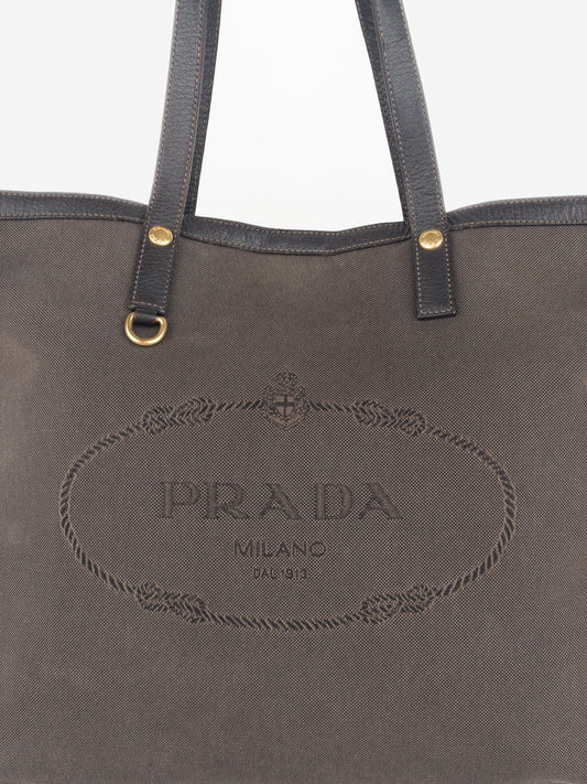 Prada 2000s Jacquard Canvas Shopper Tote Handbag – photo 4