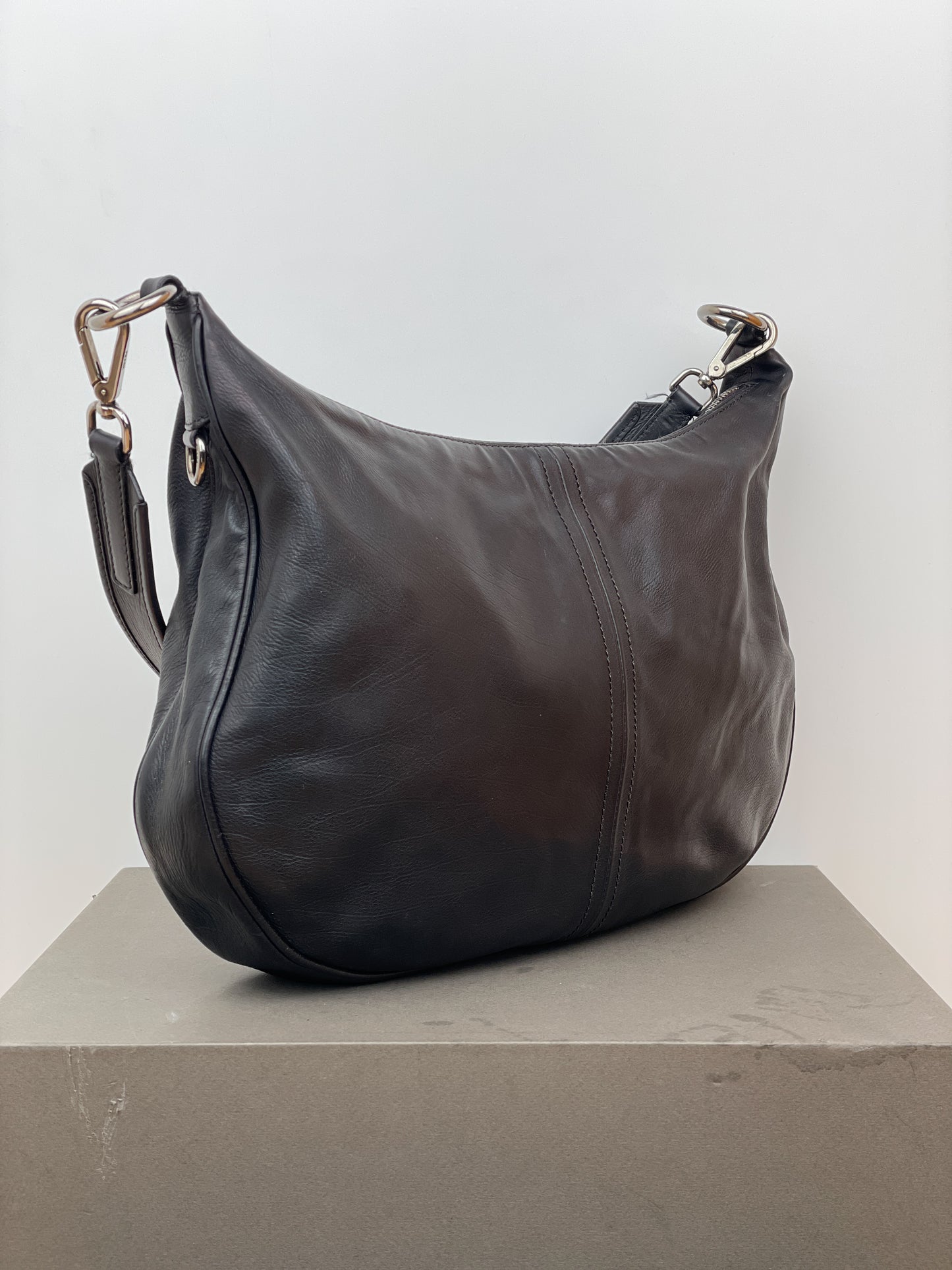 Prada 2000s Leather Hobo Shoulder Bag