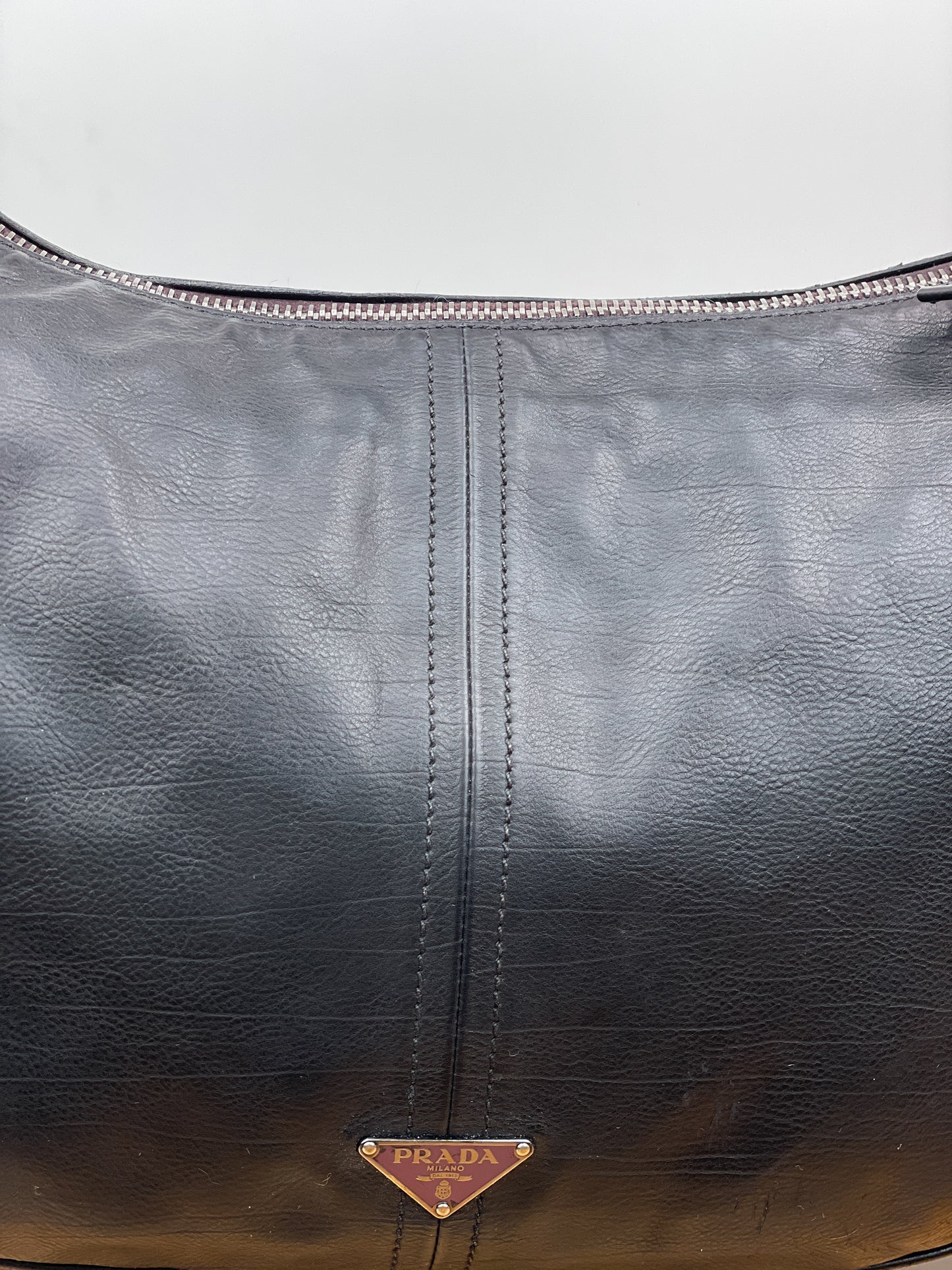 Prada 2000s Leather Hobo Shoulder Bag