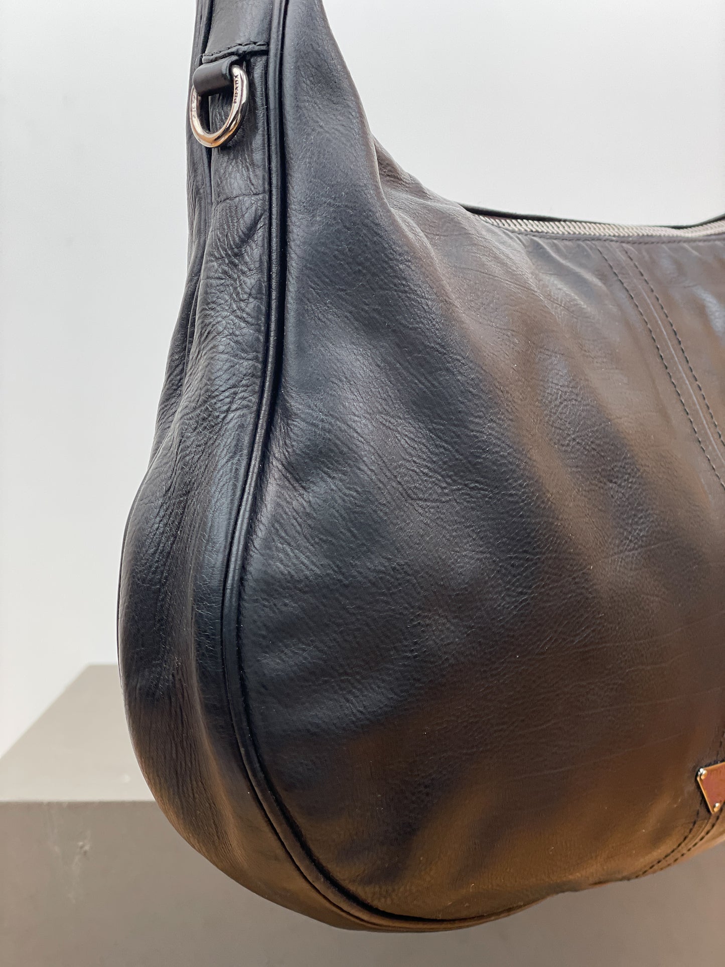 Prada 2000s Leather Hobo Shoulder Bag