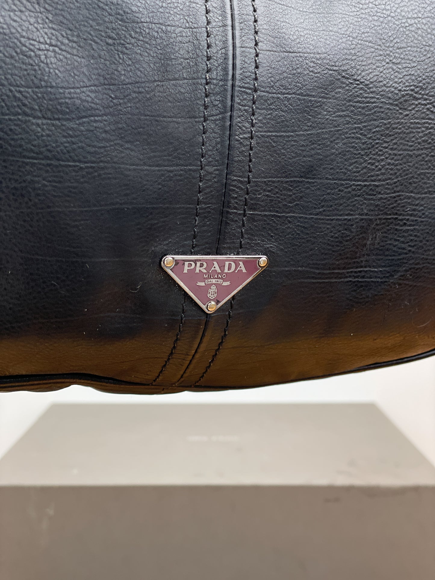 Prada 2000s Leather Hobo Shoulder Bag