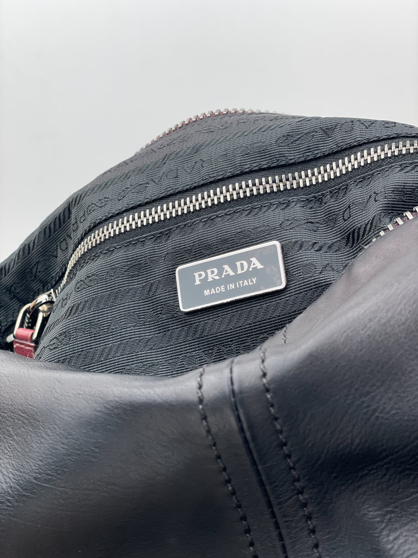 Prada 2000s Leather Hobo Shoulder Bag