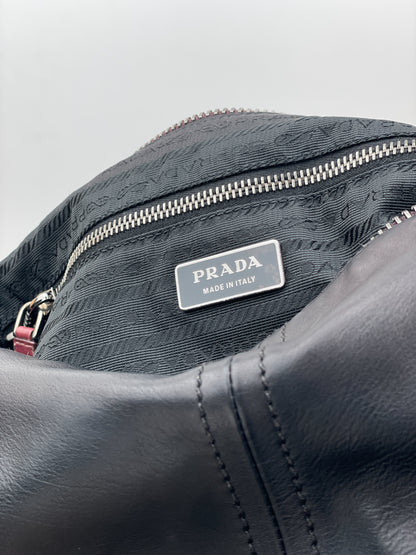 Prada 2000s Leather Hobo Shoulder Bag